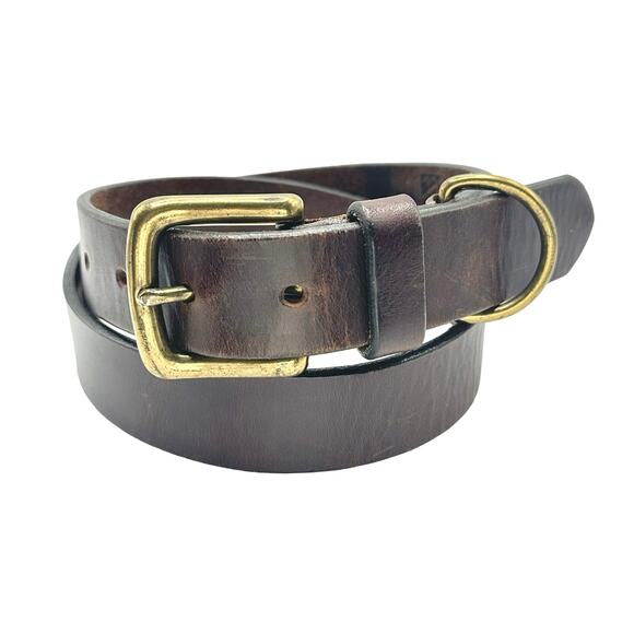 Armani Exchange | Men | 100% Genuine Leather Brown Brass Buckle Belt | Size 32 - Picture 1 of 8
